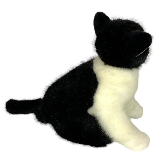 Russ Berrie Checkers Cat Plush Black White Stuffed Animal 10 inch Vintage Kitty - Picture 5 of 9